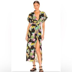 LE SUPERBE Mai Tai Mighty Dress in Black Tropi Cali Sz 0
